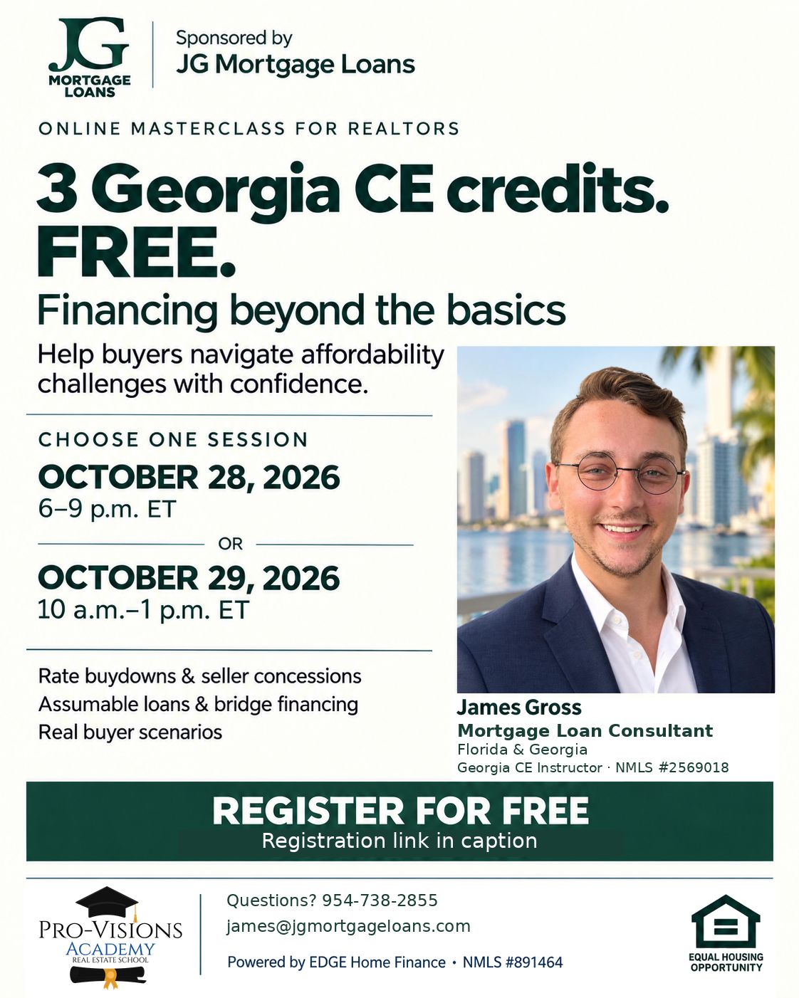 Financing Beyond the Basics Georgia CE class announcement with James Gross